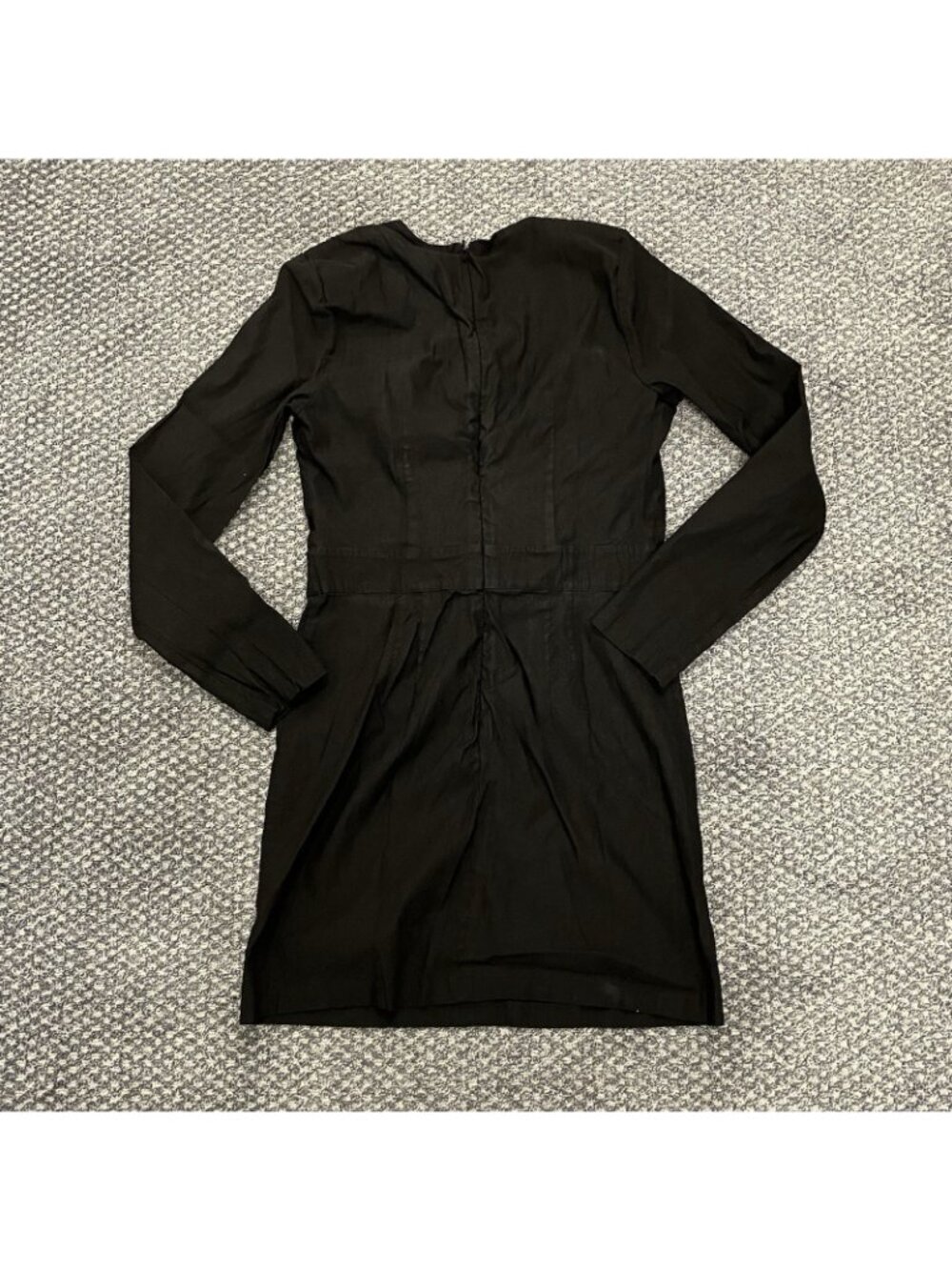 Anthropologie Black Long Sleeve Zip Front Sheath Dress Womens Size 12 - B9 - Picture 7 of 7